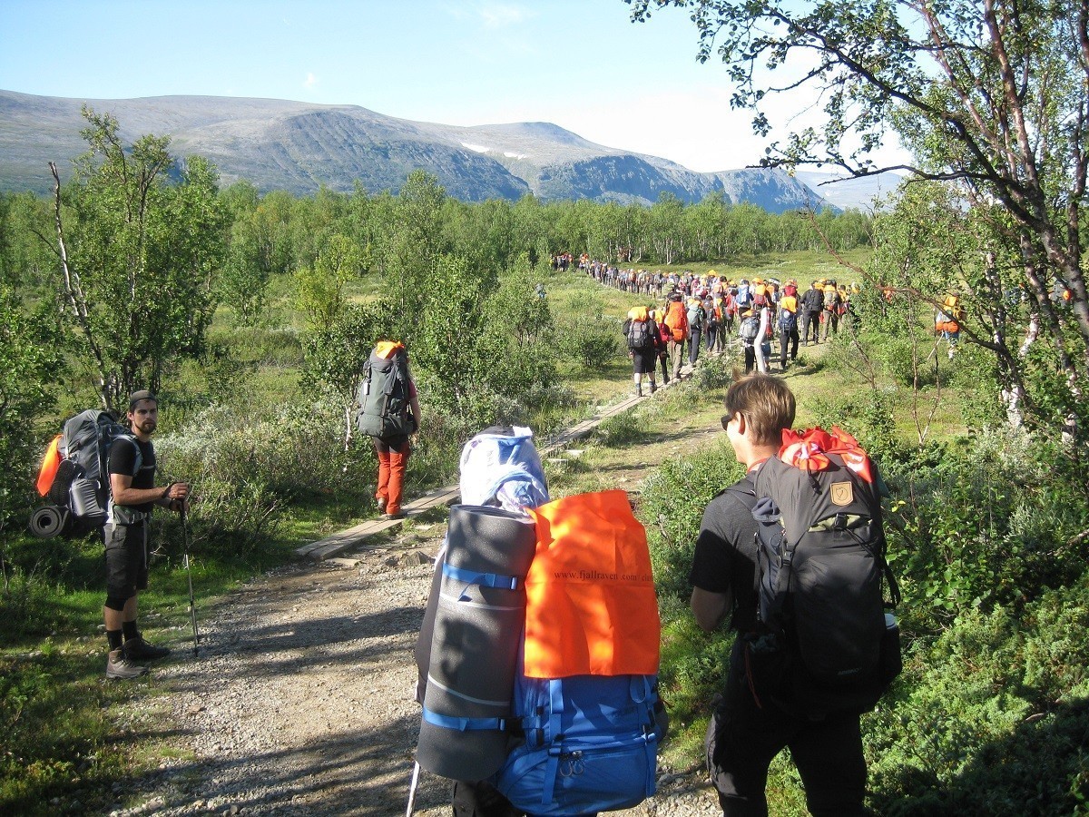 Kort na de start van de Fjällraven Classic