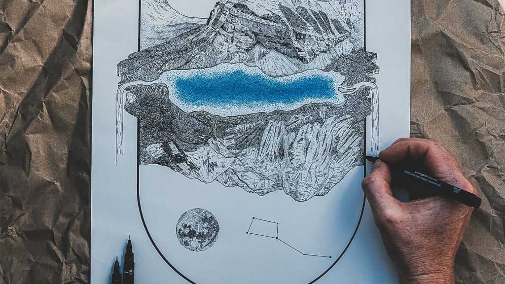 Jack Spowart maakt ‘artwork’ voor het Banff Mountain Festival